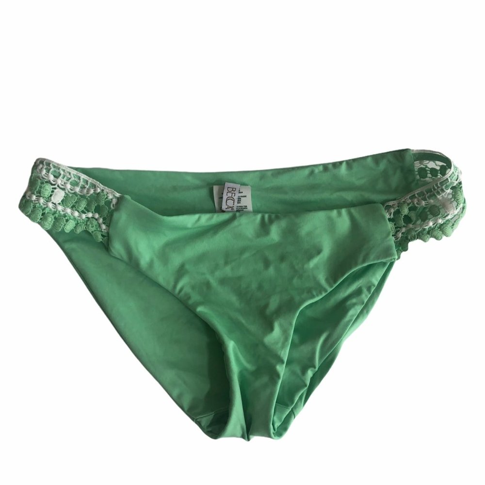 Becca Mint Green Crochet Swim Bikini Bottoms Sml